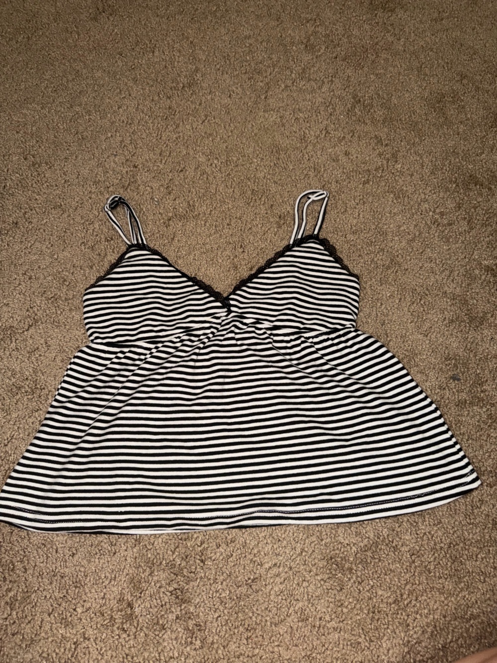 Black & White Striped Edikted Baby Doll Style Top